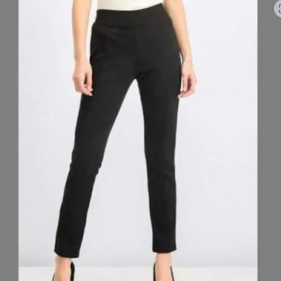 Andrew Marc Faux Suede Black Ankle Pull On Pants Size Large - Picture 1 of 10